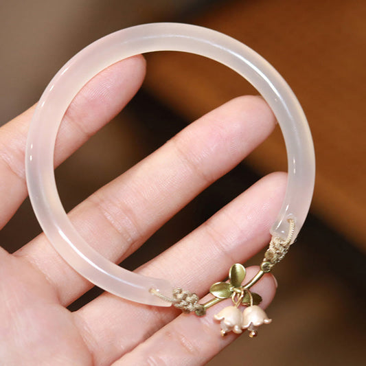 Mythstone Lily of the Valley Flower Happiness Strength Bracelet Bangle