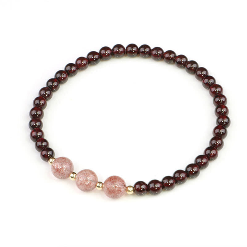 MythStone Natural Garnet Strawberry Quartz Calm Bracelet