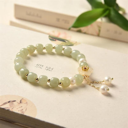 Pulsera de la abundancia y la felicidad con flor de jade hetiano Mythstone