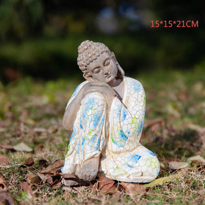 Mythstone Meditating Zen Buddha Serenity Resin Statue Figurine Home Decoration