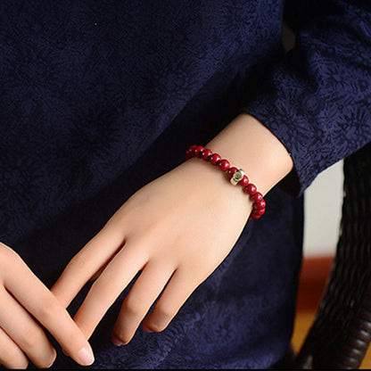 Mythstone Chinese Zodiac Natal Buddha Cinnabar Protection Bracelet