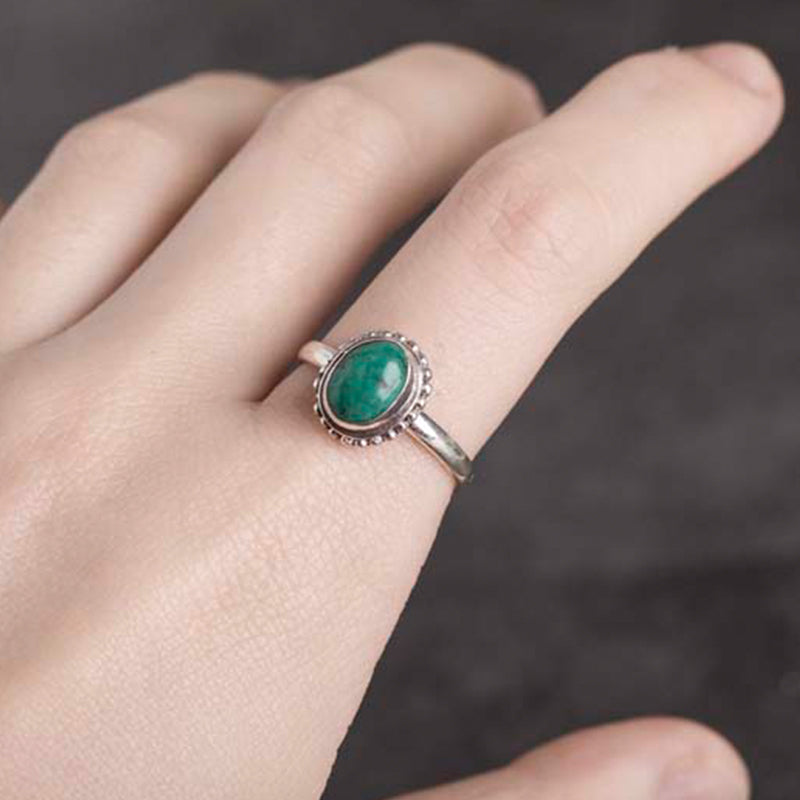 Mythstone 925 Sterling Silver Turquoise Wisdom Love Ring