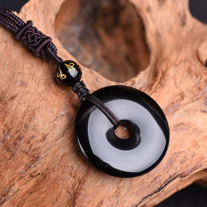 Mythstone Tibetan Obsidian Protection Necklace