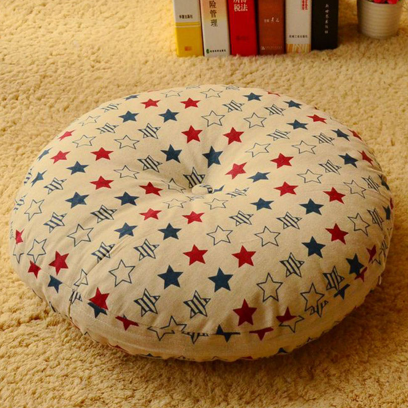 Mythstone Lotus Simple Pattern Linen Meditation Seat Cushion Home Living Room Decoration