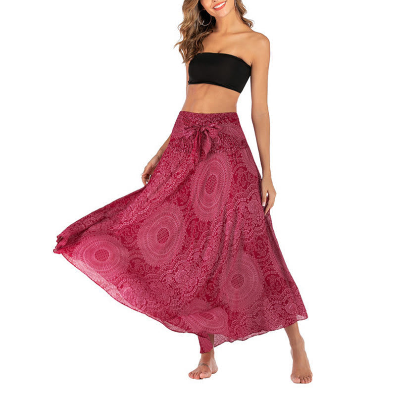 Mythstone Two Style Wear Boho Compass Rose Flower Skirt Dress