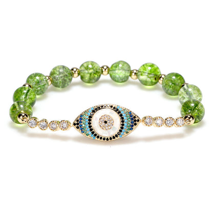 MythStone Natural Peridot Evil Eye Abundance Bracelet