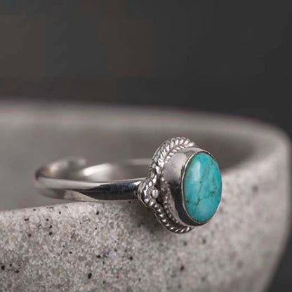 Mythstone 925 Sterling Silver Turquoise Wisdom Love Ring