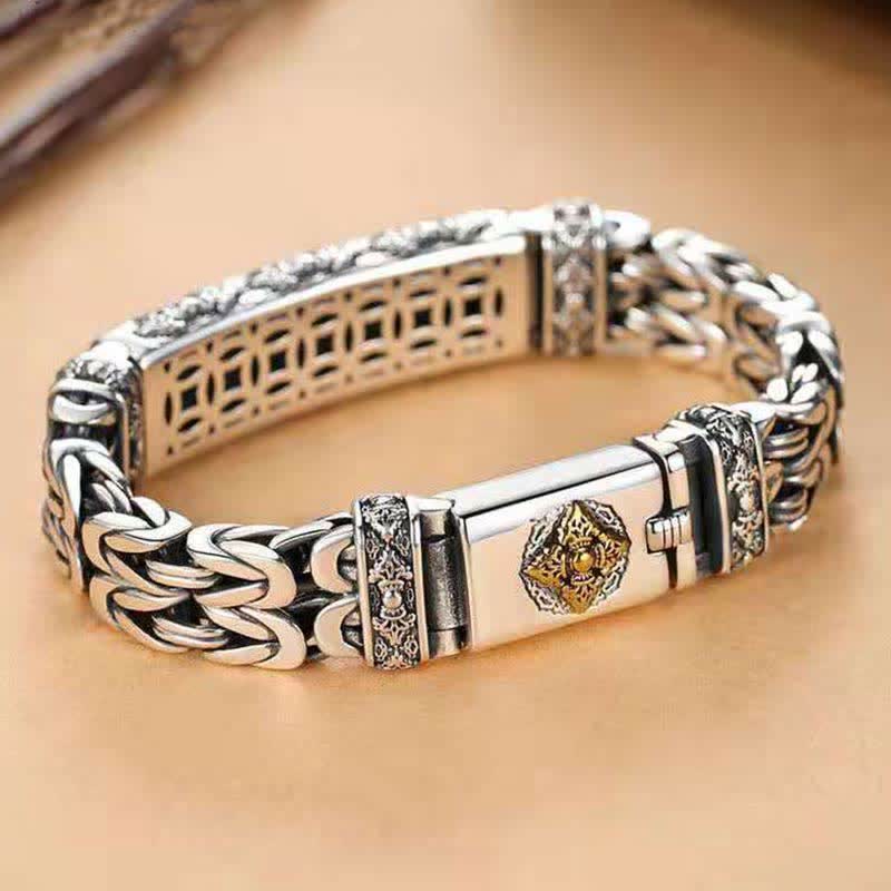 Mythstone Vajra Dorje Twisted Braided Pattern Copper Balance Bracelet