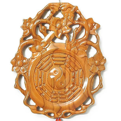 Mythstone Feng Shui Bagua Map Peach Wood Chinese Knotting Balance Energy Map