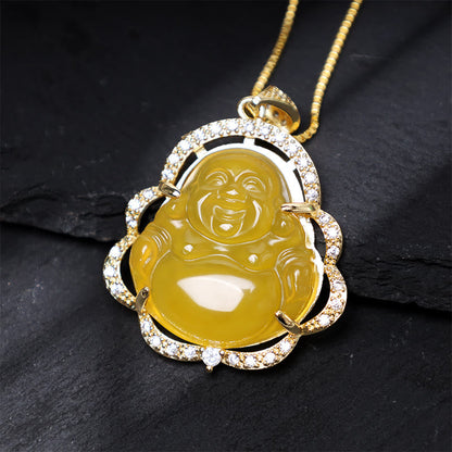 Mythstone Good Luck Laughing Buddha Necklace