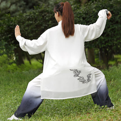 Mythstone Auspicious Clouds Gradient Meditation Prayer Spiritual Zen Tai Chi Qigong Practice Women's Clothing Set