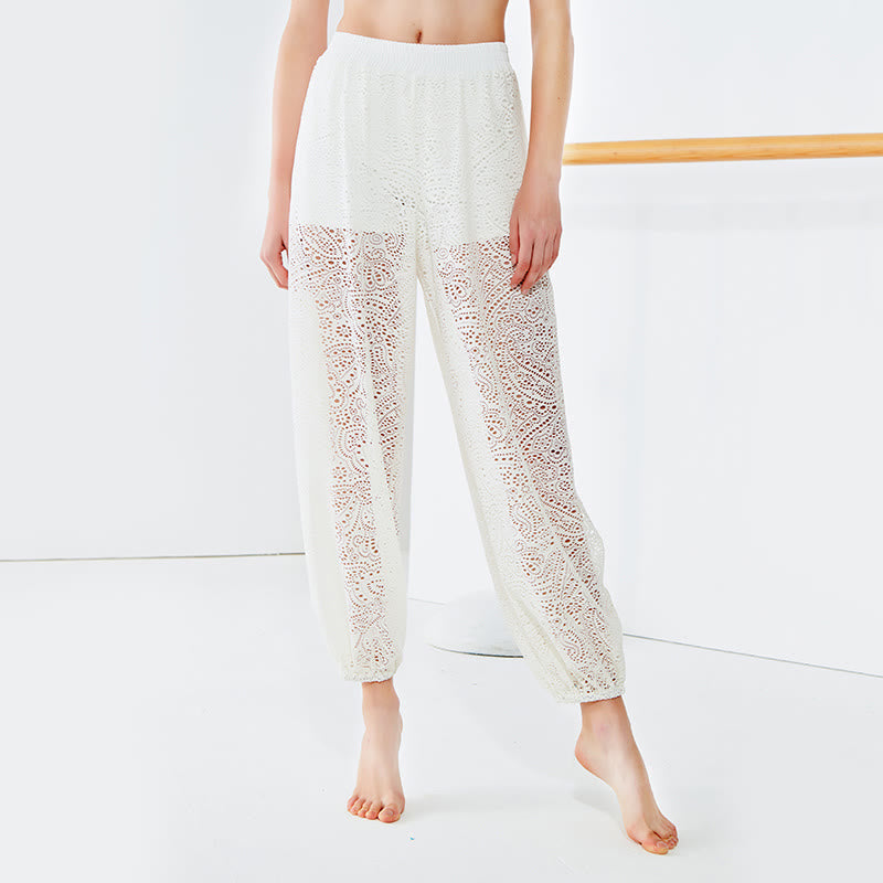 Pantalones de harén holgados con estampado de flores de anacardo de Mythstone, pantalones de yoga para mujer con abertura lateral 