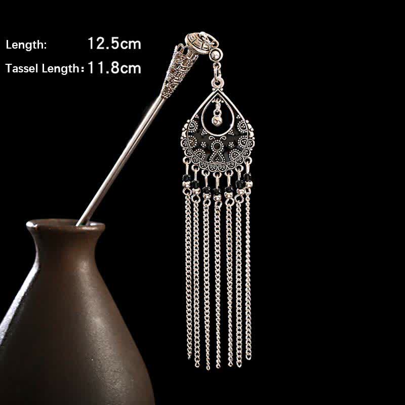 Mythstone Water Drop Lily of the Valley Flowers Tassels Confidence Hairpin