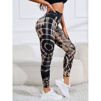 Mythstone Tie Dye Print Pants Sports Fitness Yoga High Waist Leggings Women's Yoga Pants