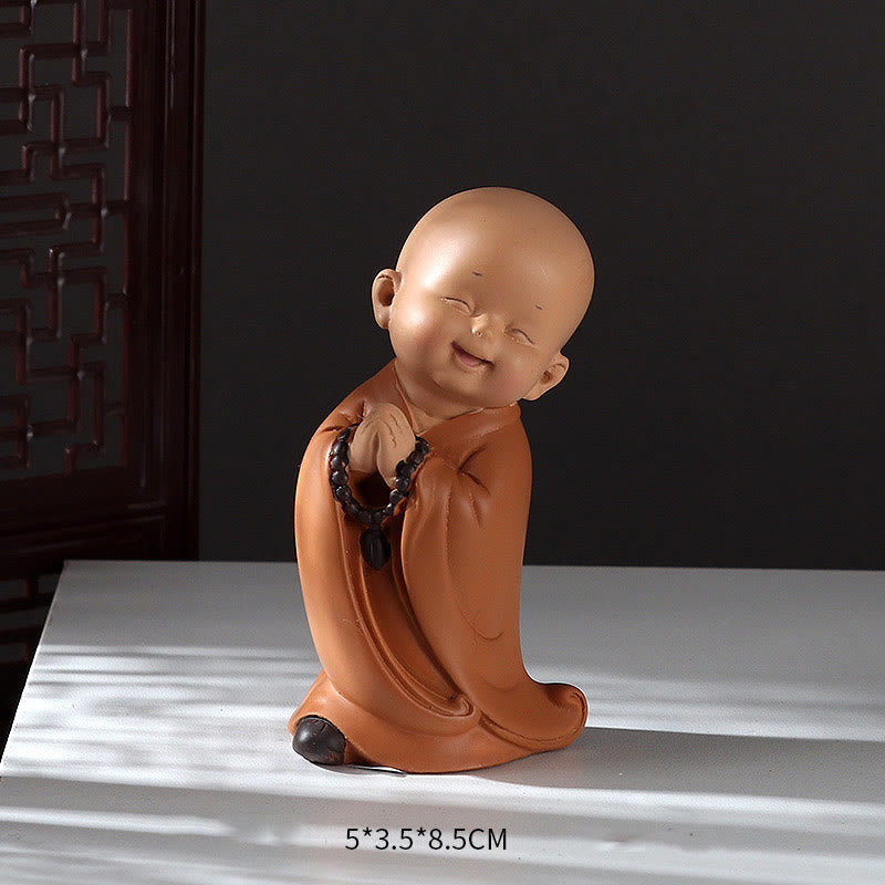 Mythstone Small Mini Meditation Praying Monk Serenity Resin Home Decoration