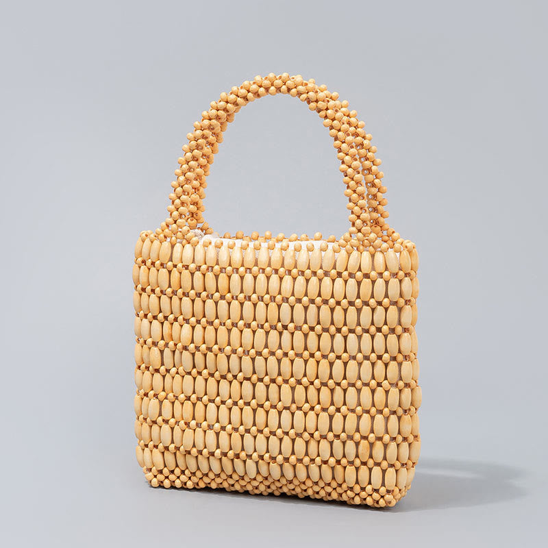 Mythstone Hand-woven Wooden Beads Handbag