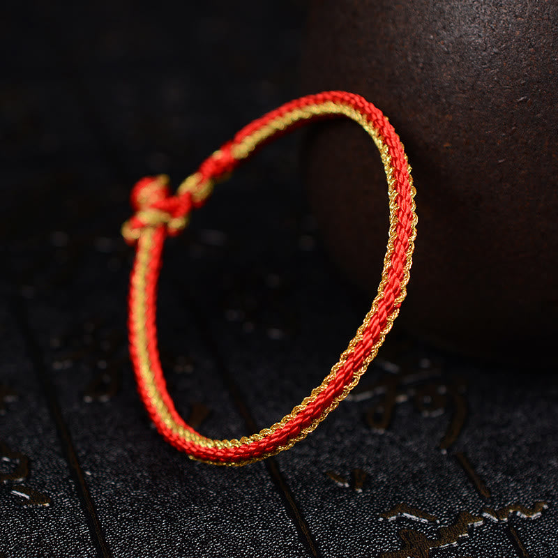 Mythstone Two-Color Rope Handcrafted Eight Thread Peace Knot Bracelet