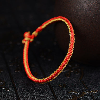 Mythstone Two-Color Rope Handcrafted Eight Thread Peace Knot Bracelet