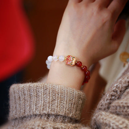 Mythstone Red Agate White Agate Strength Healing Bracelet