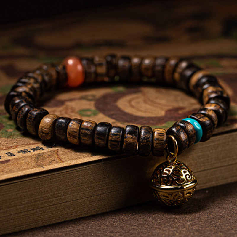 Mythstone Agarwood Red Agate Turquoise Balance Strength Bracelet