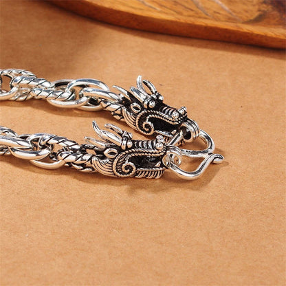 Mythstone 925 Sterling Silver Dragon Luck Protection Bracelet