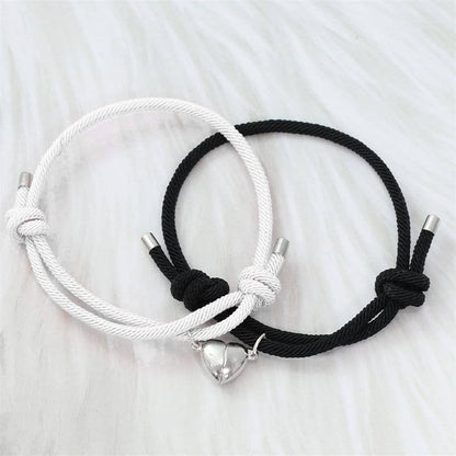 2Pcs Love Magnetic Couple String Strength Bracelet