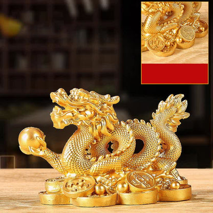 Mythstone Feng Shui Dragon Copper Coin Wealth Success Luck Decoration