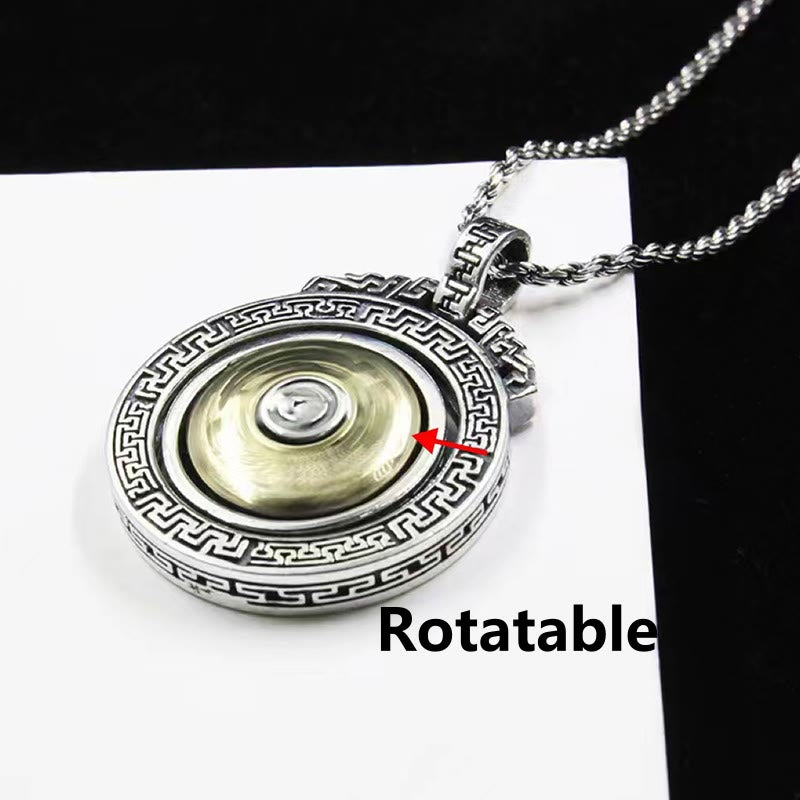 Mythstone Tibetan Om Mani Padme Hum Double Dorje Vajra Rotatable Purity Peace Necklace Pendant