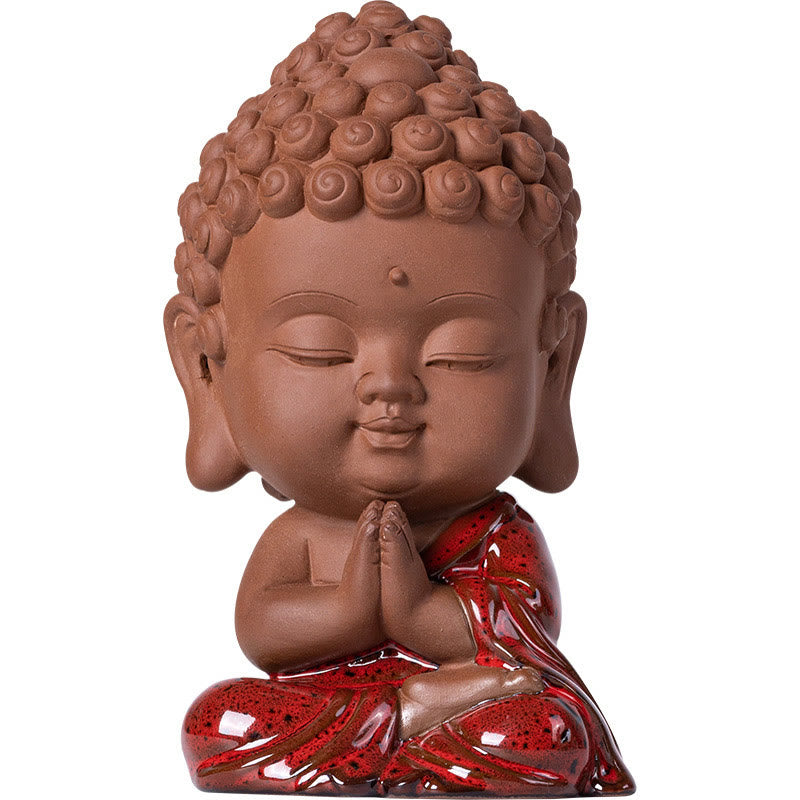 Mythstone Mini Gautama Buddha Sakyamuni Kwan Yin Avalokitesvara Ksitigarbha Serenity Ceramic Desk Decoration