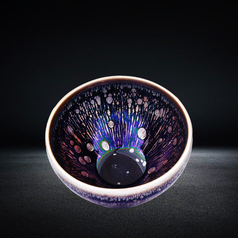 Mythstone Handmade Chinese Jianzhan Purple Glaze Ceramic Teacup Ceramic Tenmoku Kung Fu Tea Cup