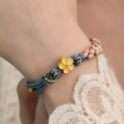 Mythstone Peach Blossom Design Wealth String Bracelet