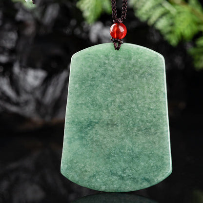 Mythstone Natural Jade Chinese Zodiac Dragon Sea Luck String Necklace Pendant