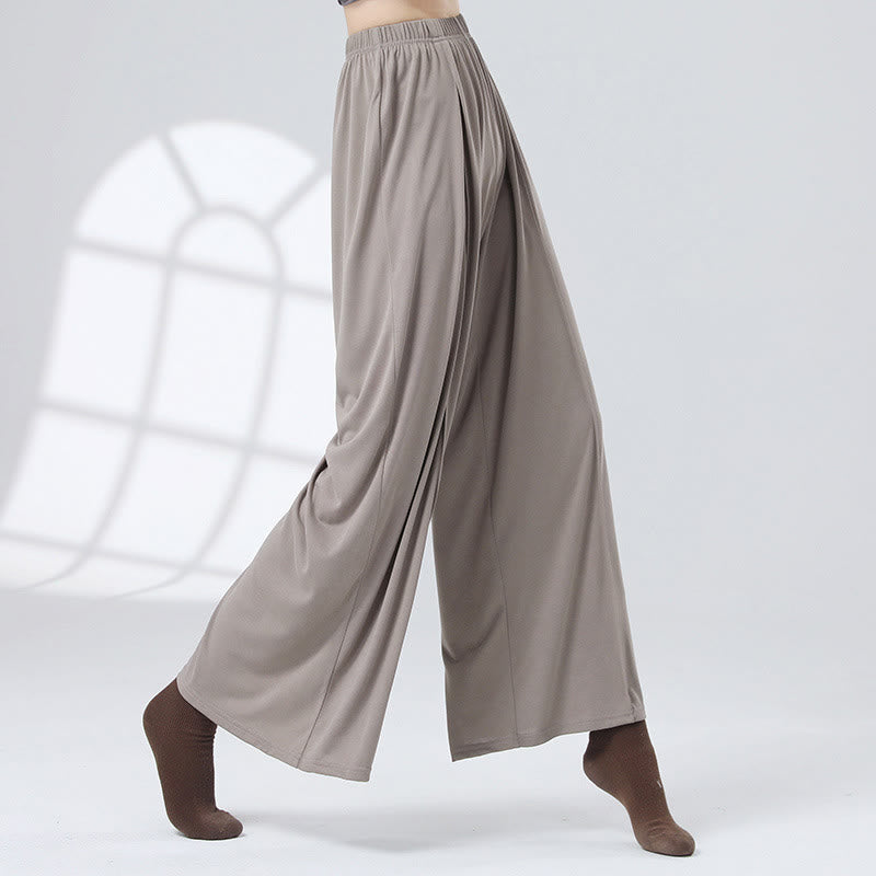 Mythstone Solid Color Loose Wide Leg Pants Dance Women's Yoga Pants