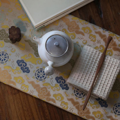 Posavasos para taza de té con elegante diseño de brocado floral de Mythstone