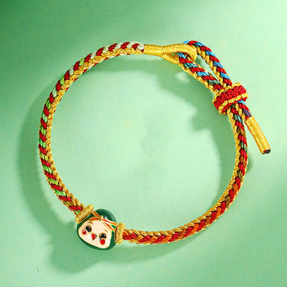 Pulsera de nudo de la paz de ocho hilos hecha a mano con diseño de zongzi y colorido de Mythstone 