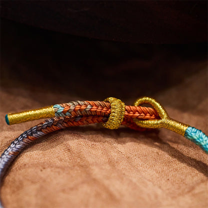 Mythstone Colorful Rope Eight Thread Peace Knot Luck Handmade Bracelet