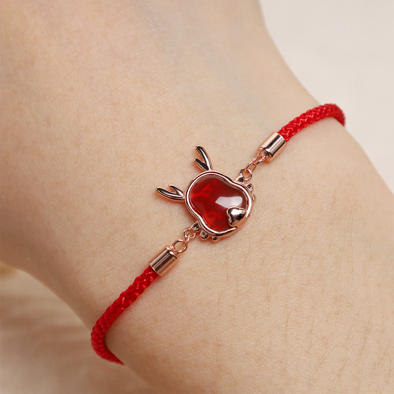 Mythstone 925 Sterling Silver Year of the Dragon Natural Red Agate Dragon Attract Fortune Fu Character Strength Bracelet Necklace Pendant Earrings