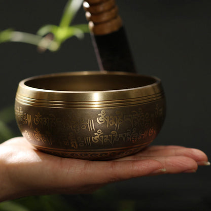 Mythstone Tibetan Meditation Sound Bowl Handcrafted for Healing and Mindfulness Singing Bowl Set