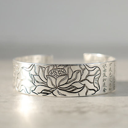 Mythstone Tibetan Lotus White Copper Luck Bracelet