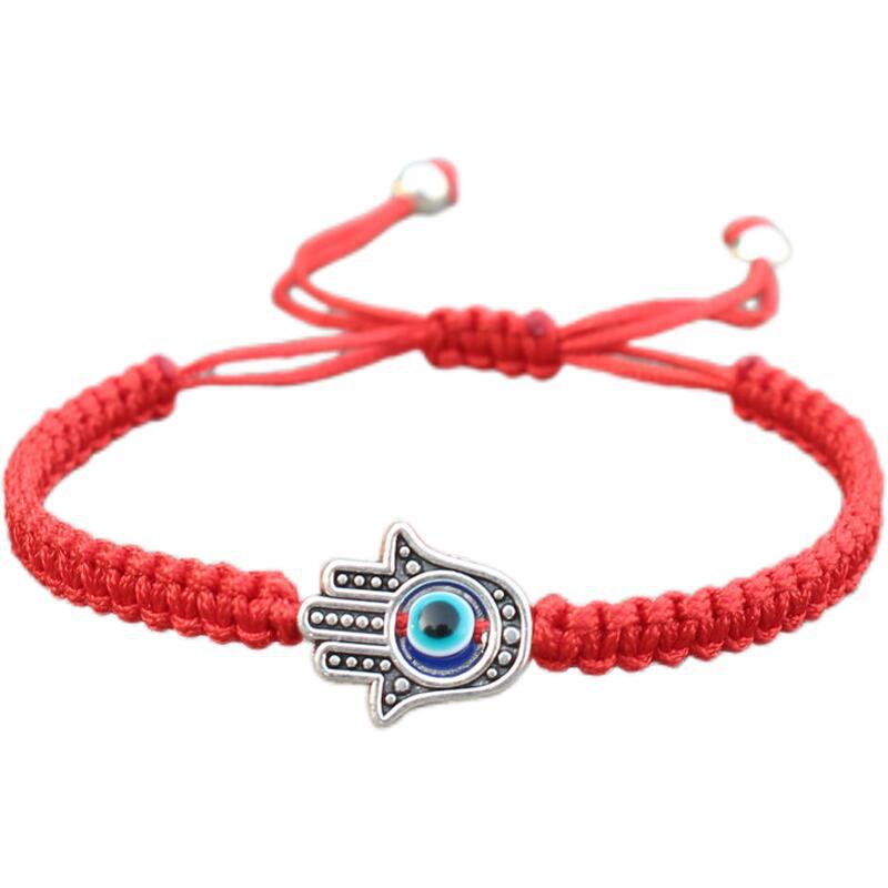 Pulsera de hilo con símbolo de la suerte Hamsa hecha a mano de Mythstone