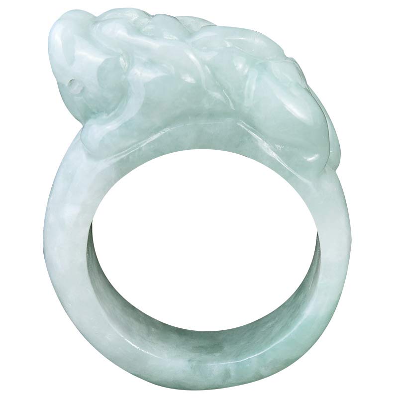 Mythstone Fengshui Wealth Jade PiXiu Luck Ring