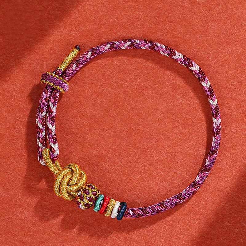 Mythstone Handmade Dunhuang Colorful Rope Protection Braid String Bracelet