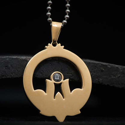 Mythstone Lotus Titanium Steel Enlightenment Projection Shurangama Mantra Necklace Pendant