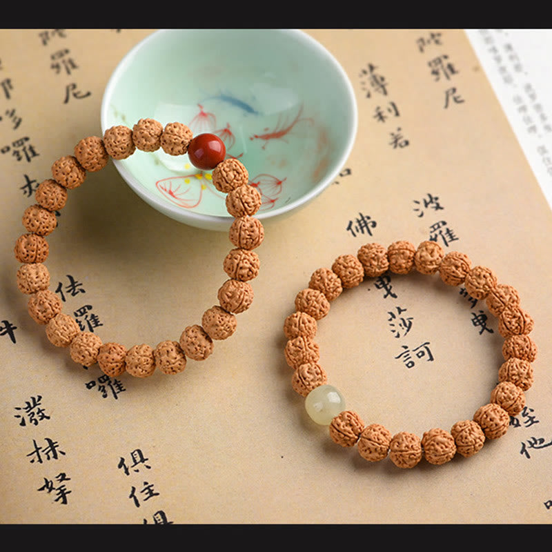 Pulsera de la riqueza y la buena suerte con la semilla de Bodhi de Rudraksha del Tíbet Mythstone