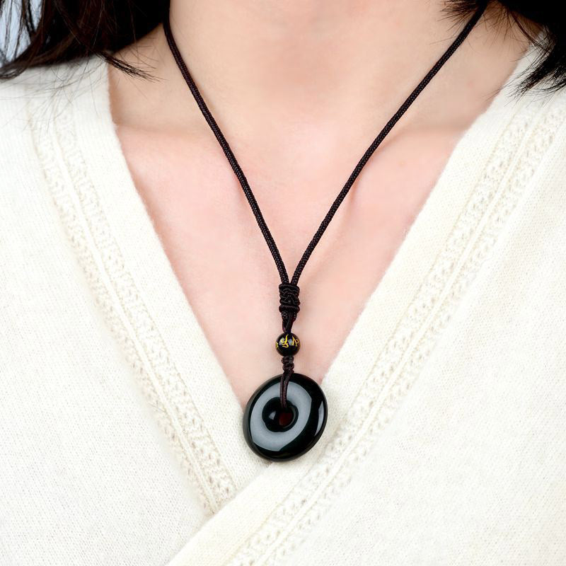 Mythstone Tibetan Obsidian Protection Necklace