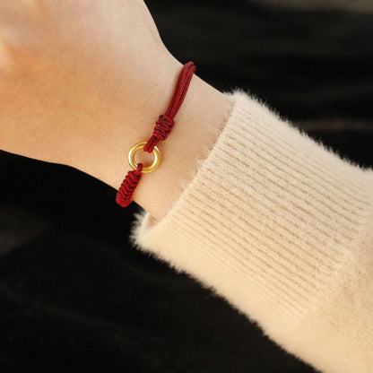 Mythstone Alloy Peace Buckle Luck Red String Bracelet