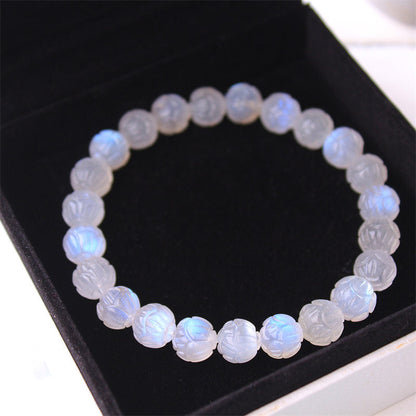 Mytthstone Natural Moonstone Lotus Love Bracelet