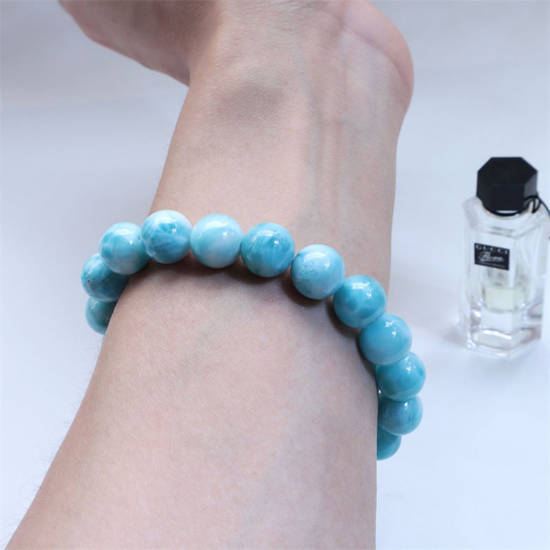 Pulsera de la confianza y la sabiduría de larimar natural Mythstone 