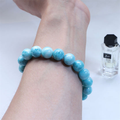 Pulsera de la confianza y la sabiduría de larimar natural Mythstone 