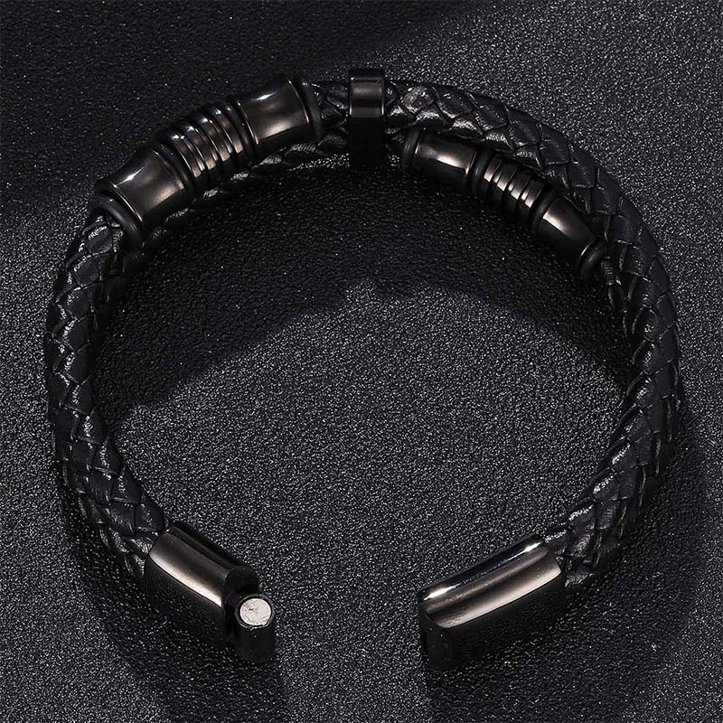 Mythstone Layered Leather Weave Fortune Bracelet